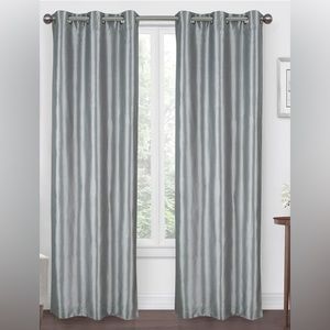***NEW*** MARIA’s COLLECTION Grommet Faux SIlk Silver Blackout Panel 54” x 84”